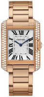 Cartier Tank Anglaise Naisten kello WT100027 Hopea/18K punakultaa