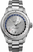 Breitling Miesten kello AB3521U01G1A1 Navitimer Gmt Hopea/Teräs Ø43