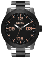 Nixon Miesten kello A3462051-00 The Corporal Musta/Teräs Ø48 mm