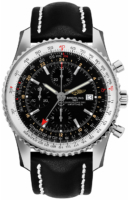 Breitling Miesten kello A24322121B1X1 Navitimer World Musta/Nahka