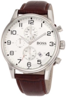 Hugo Boss Miesten kello 1512447 Aeroliner Hopea/Nahka Ø44 mm