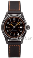 Hamilton Miesten kello H70585737 Khaki Field Automatic Musta/Nahka