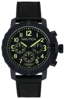 Nautica Chronograph Miesten kello NAI21006G Musta/Nahka Ø46 mm