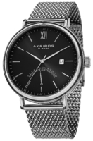 Akribos XXIV Miesten kello AK731SSB Essential Musta/Teräs Ø46 mm