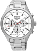 Seiko Miesten kello SKS583P1 Valkoinen/Teräs Ø43 mm