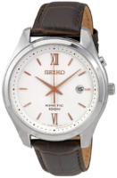 Seiko Kinetic Miesten kello SKA773P1 Valkoinen/Nahka Ø42 mm