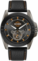 Bulova Miesten kello 78B182 Harley-Davidson Musta/Nahka Ø44 mm