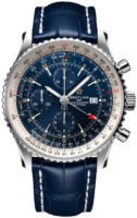 Breitling Miesten kello A24322121C2P1 Navitimer Gmt Sininen/Nahka