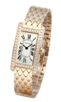 Cartier Naisten kello WB710008 Tank Americaine Hopea/18K punakultaa