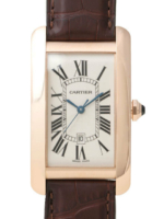 Cartier Miesten kello W2609156 Tank Americaine Large Hopea/Nahka