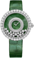 Chopard Naisten kello 204445-1009 Happy Diamonds Vihreä/Nahka Ø37.7