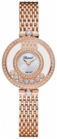 Chopard Naisten kello 209408-5001 Happy Diamonds Hopea/18K punakultaa