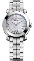 Chopard Naisten kello 278509-3006 Happy Sport Valkoinen/Teräs Ø30 mm