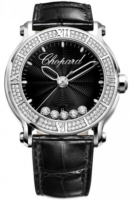 Chopard Naisten kello 288525-3006 Happy Sport Musta/Nahka Ø42 mm