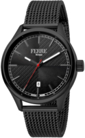 Ferrè Milano Miesten kello FM1G143M0081 Federico Musta/Teräs Ø42 mm