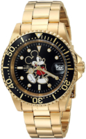 Invicta Disney Miesten kello 25107 Musta/Kullansävytetty teräs Ø40