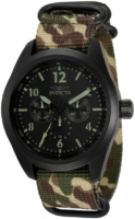 Invicta Miesten kello 33562 Musta/Tekstiili Ø46 mm