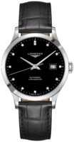 Longines Miesten kello L2.820.4.57.2 Record Musta/Nahka Ø38.5 mm