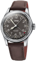 Oris Miesten kello 01 754 7741 4064-07 5 20 64 Aviation Musta/Nahka