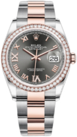 Rolex Naisten kello 126281RBR-0012 Datejust 36 Harmaa/18K punakultaa