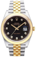 Rolex Miesten kello 126303-0006 Datejust 41 Musta/18K keltakultaa