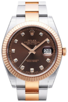 Rolex Miesten kello 126331-0003 Datejust 41 Ruskea/18K punakultaa