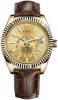 Rolex Miesten kello 326138-0006 Sky-Dweller Kullattu/Nahka Ø42 mm