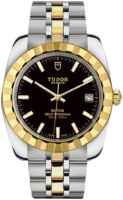 Tudor Classic Date 21013-0003 Musta/Kullansävytetty teräs Ø38 mm