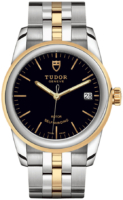 Tudor M55003-0007 Glamour Date Musta/Kullansävytetty teräs Ø36 mm