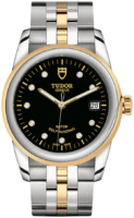 Tudor M55003-0008 Glamour Date Musta/Kullansävytetty teräs Ø36 mm