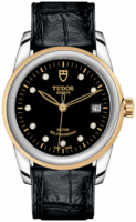 Tudor Naisten kello M55003-0037 Glamour Date Musta/Nahka Ø36 mm