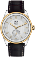 Tudor Miesten kello M57103-0023 Glamour Double Date Hopea/Nahka Ø42