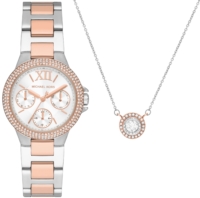 Michael Kors Naisten kello MK1054SET Camille Hopea/Punakultasävyinen