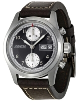 Hamilton Miesten kello H71466583 Khaki Field Musta/Nahka Ø38 mm