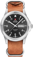 Swiss Military Miesten kello SM34071.06 Chrono Harmaa/Nahka Ø40 mm