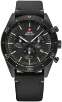 Swiss Military Miesten kello SM34079.08 Chrono Musta/Nahka Ø43 mm