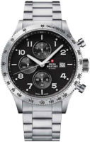 Swiss Military Miesten kello SM34084.01 Chrono Musta/Teräs Ø42 mm