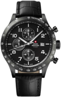 Swiss Military Miesten kello SM34084.07 Chrono Musta/Nahka Ø42 mm