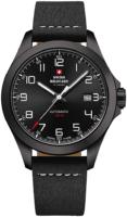 Swiss Military Miesten kello SMA34077.04 Chrono Musta/Nahka Ø42 mm