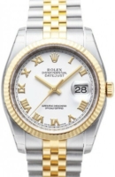 Rolex Miesten kello 116233-0149 Datejust Two Tone Valkoinen/18K