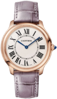 Cartier Naisten kello WGRN0012 Ronde Louis Valkoinen/Nahka Ø36 mm