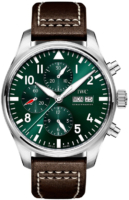 IWC Miesten kello IW377726 Pilots Vihreä/Nahka Ø43 mm