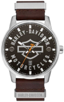 Bulova Miesten kello 76B178 Harley-Davidson Ruskea/Nahka Ø45 mm