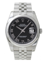 Rolex Miesten kello 116200-0094 Datejust Steel Musta/Teräs Ø36 mm