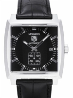 TAG Heuer WW2110.FC6177 Monaco Calibre 6 Automatic Musta/Nahka 37x37